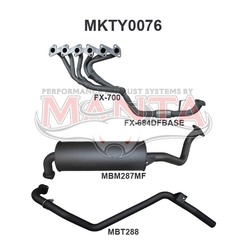 Toyota Landcruiser HZJ80 4.2L Extractors & 2.5in Full System - Aluminised Steel
