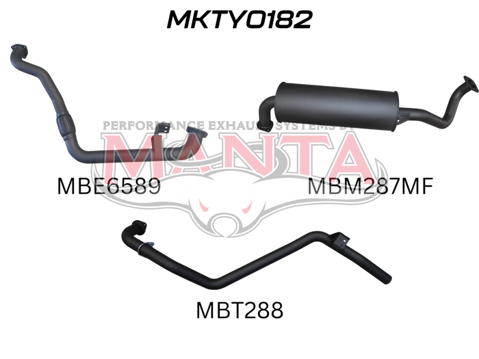 Toyota Landcruiser HZJ80 4.2L Diesel Manifold Back 2.5in System - Aluminised Steel
