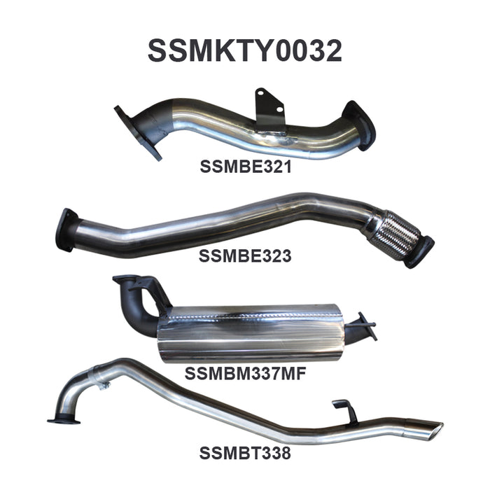 Toyota Landcruiser HDJ80 1HD Wagon 3in Turbo Back (Muffler) - Stainless Steel