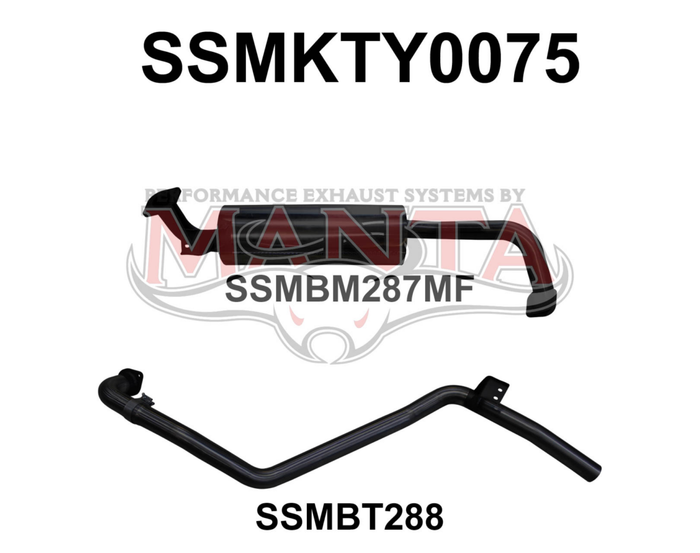 Toyota Landcruiser HZJ80 4.2L 2.5in From Extractors Back - Stainless Steel
