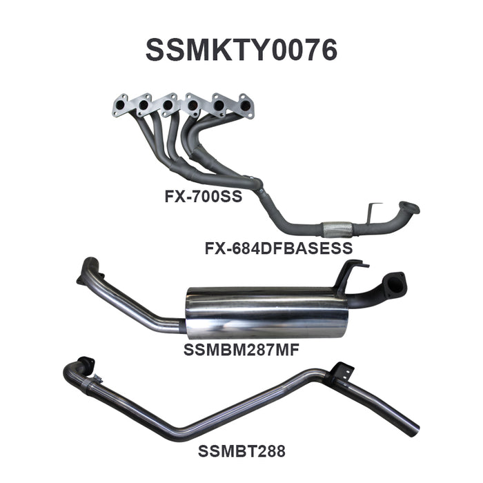 Toyota Landcruiser HZJ80 4.2L Extractors & 2.5in Full System - Stainless Steel