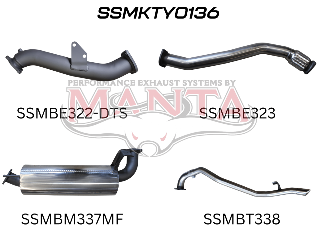 Toyota Landcruiser HZJ80 3in Turbo Back with Muffler (DTS/TD05 Turbo Kit) - Stainless Steel