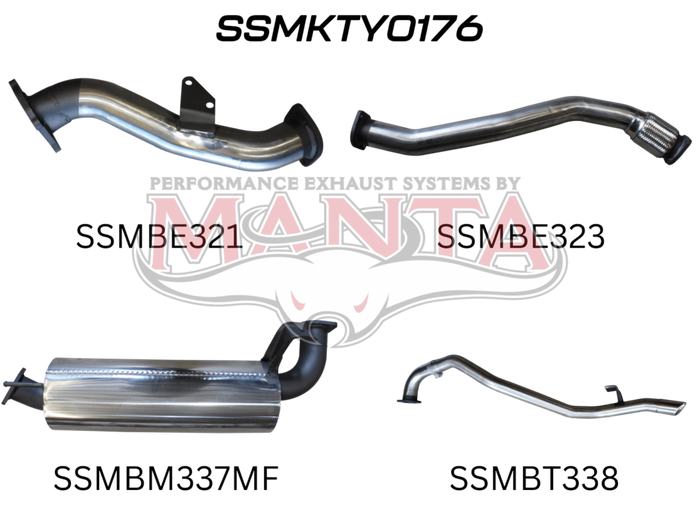 Toyota Landcruiser HZJ80 3in Turbo Back with Muffler (CT26 Turbo) - Stainless Steel
