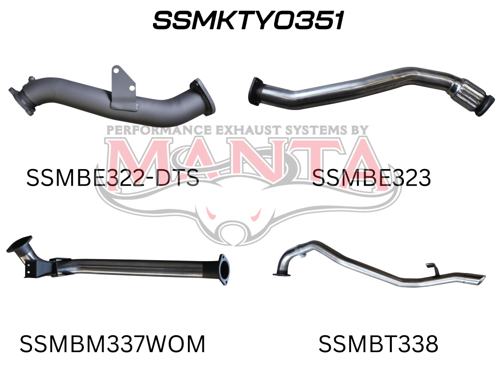 Toyota Landcruiser HZJ80 3in Turbo Back without Muffler (DTS/TD05 Turbo Kit) - Stainless Steel
